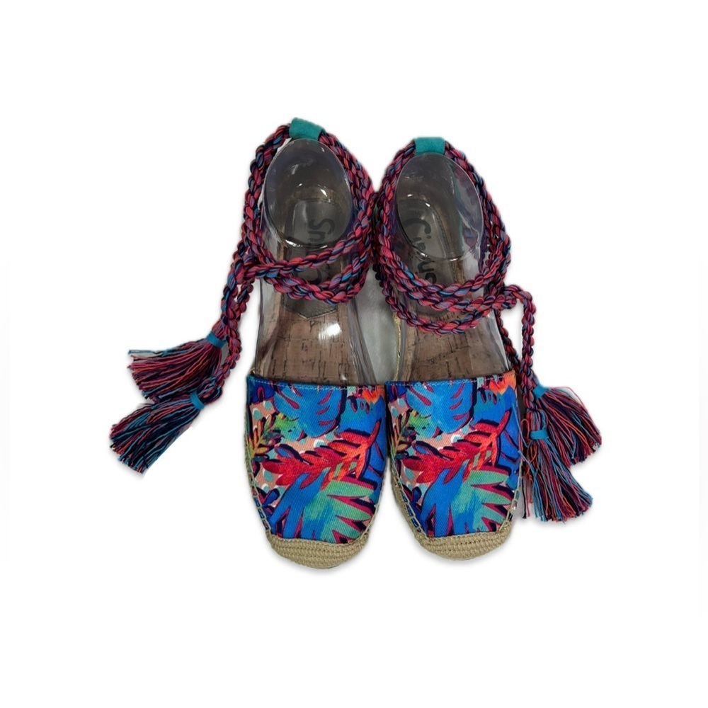 Circus by Sam Edelman Lenora Espadrilles Women’s Size 7M Floral Print Ankle Tie